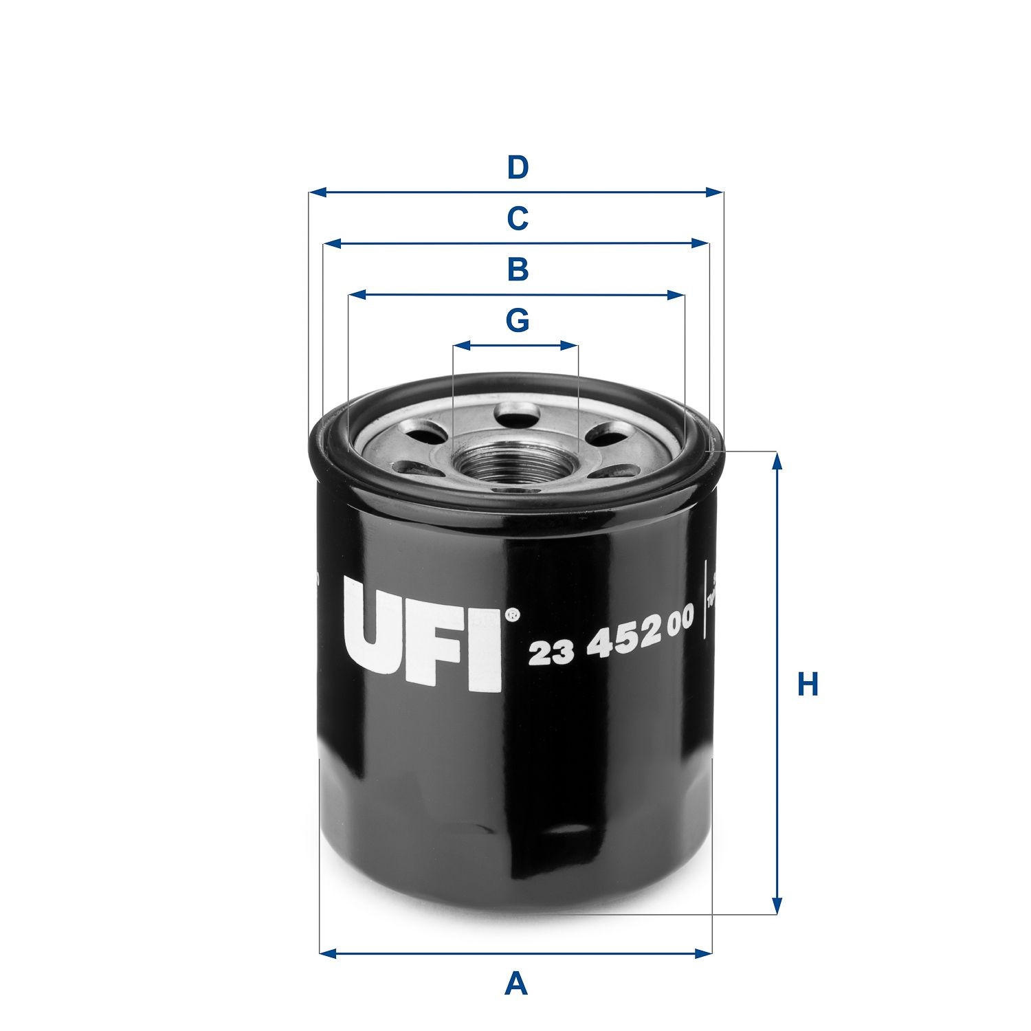 Original UFI Oil filters 23.452.00 for HYUNDAI ACCENT
