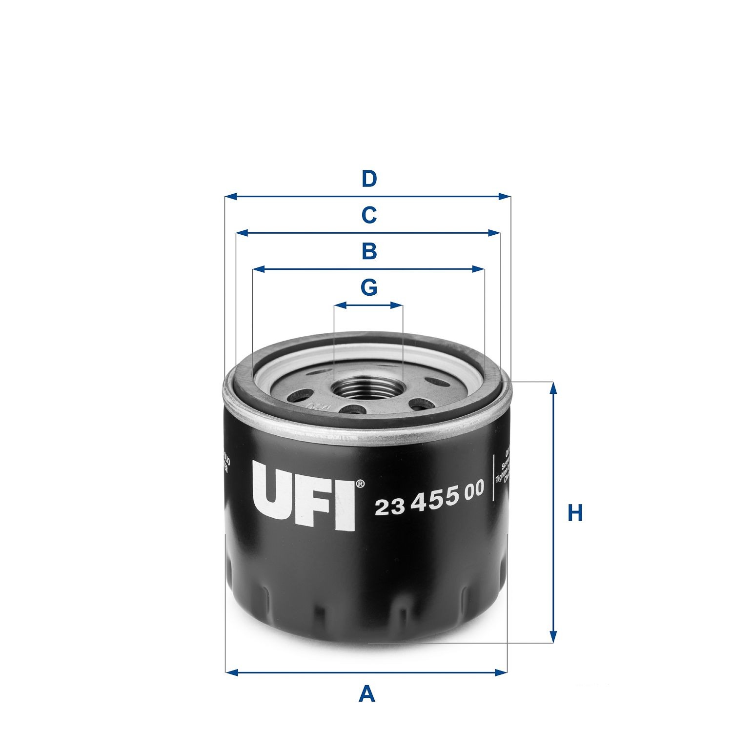 UFI 23.455.00 Engine oil filter M 20 X 1,5, with one anti-return valve, Spin-on Filter
