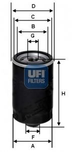 UFI 23.462.00 Oil filter 3/4-16 UNF, with one anti-return valve, Spin-on Filter