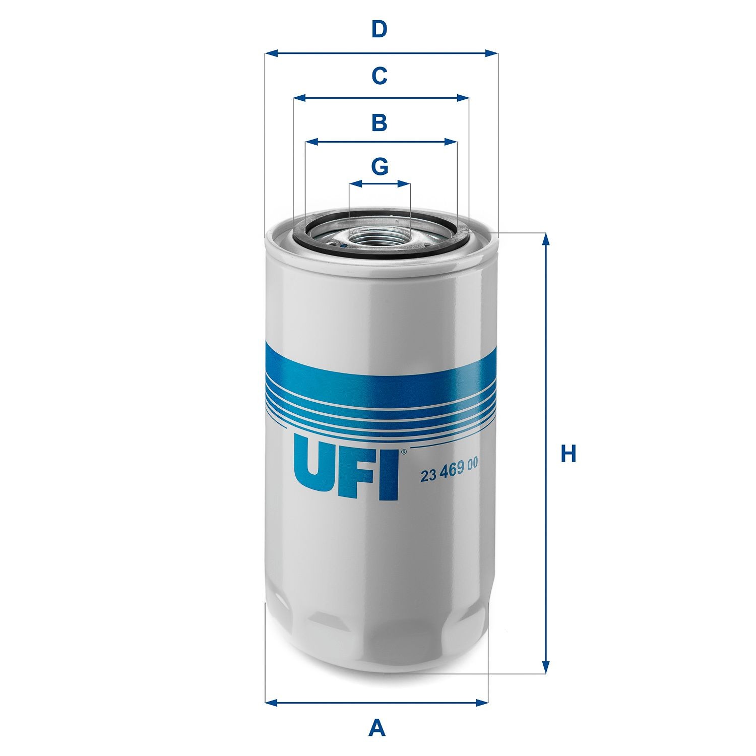 UFI M 27 X 2, Spin-on Filter Inner Diameter 2: 62mm, Outer Diameter 2: 72mm, Ø: 96, 97,5mm, Height: 174,5mm Oil filters 23.469.00 buy