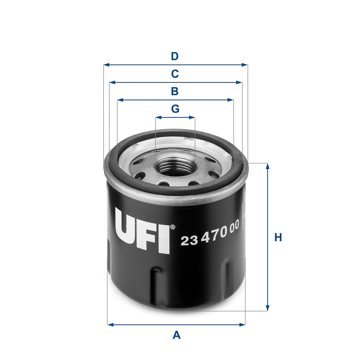 23.470.00 Oil filter 23.470.00 UFI M 20 X 1,5, Spin-on Filter