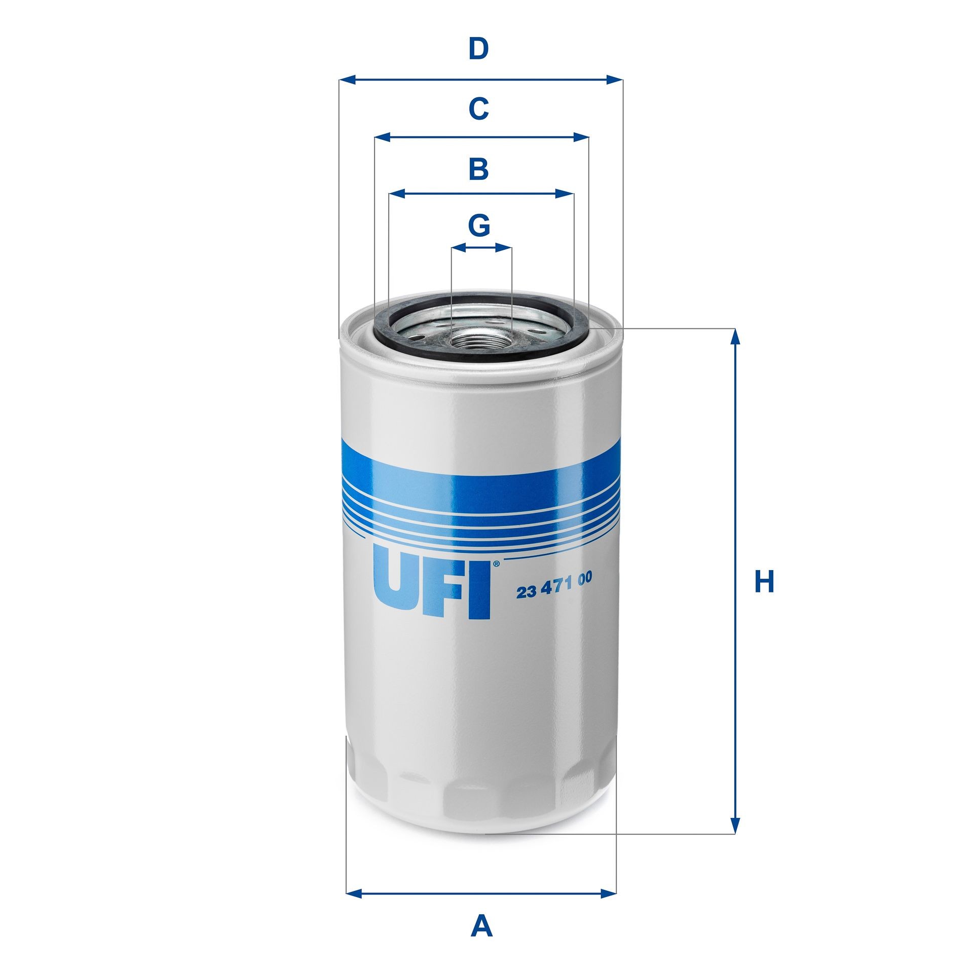 UFI 23.471.00 Oil filter M 22 X 1,5, with one anti-return valve, Spin-on Filter