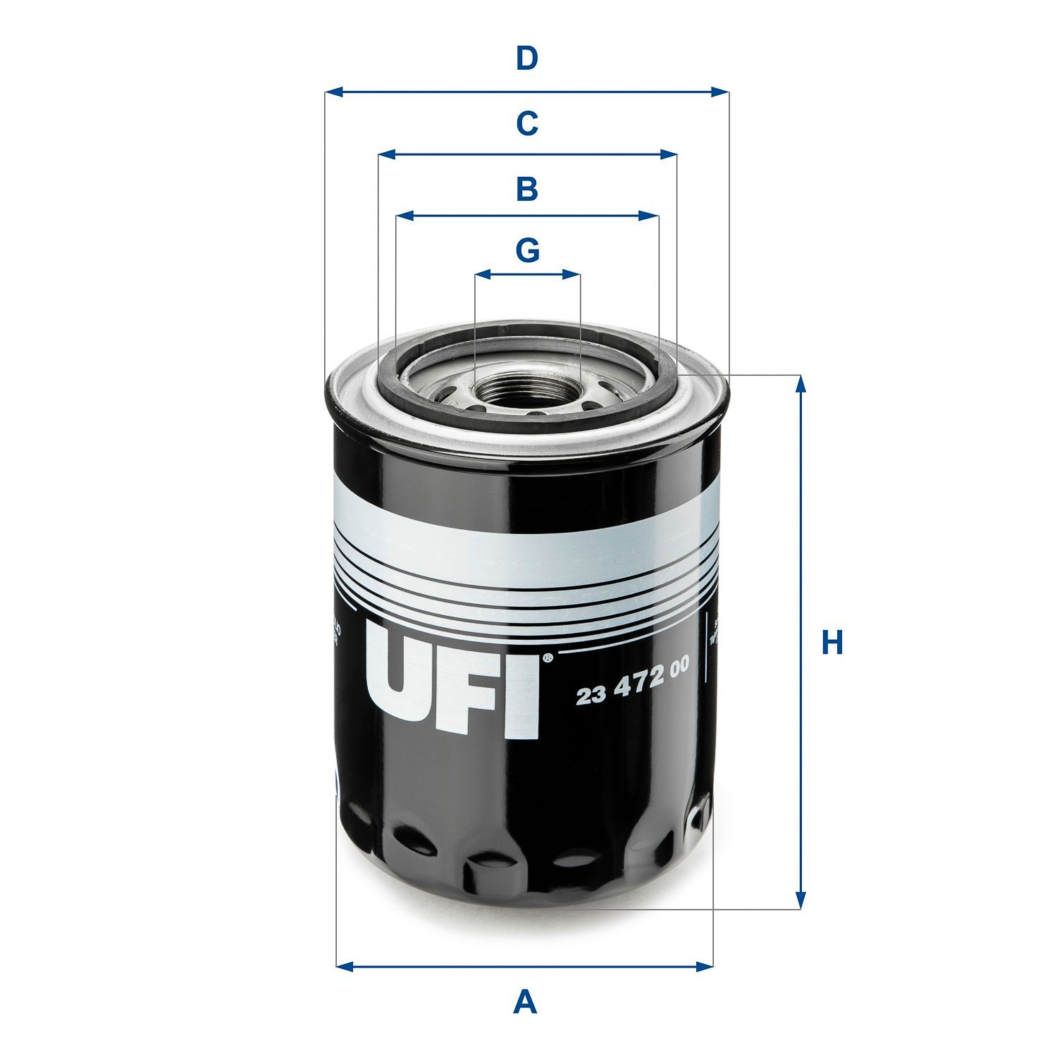 Original UFI Oil filters 23.472.00 for KIA PRIDE