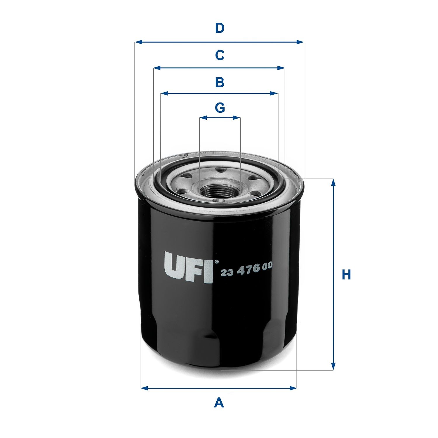 UFI 23.476.00 Oil filter M 24 X 1,5, with one anti-return valve, Spin-on Filter