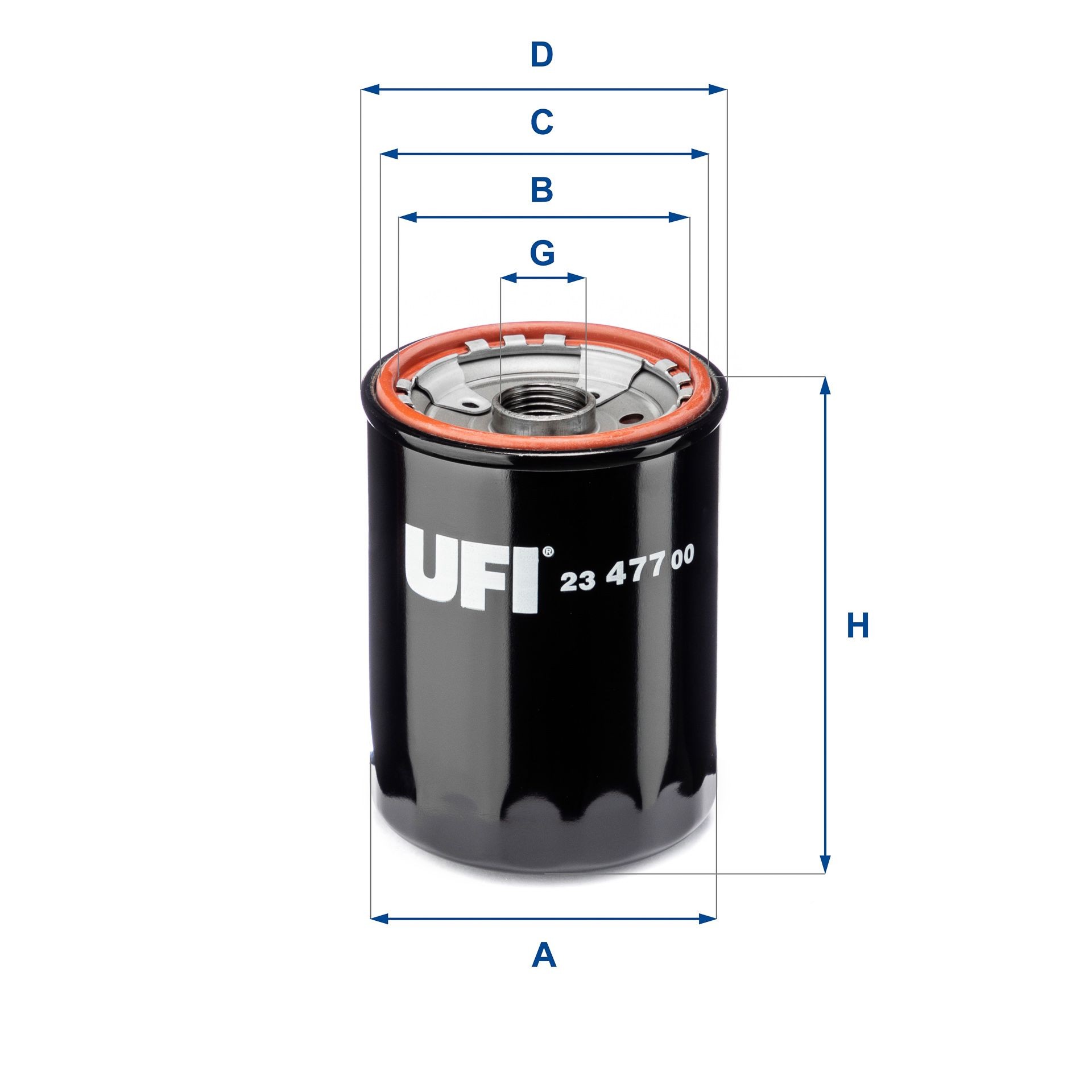 UFI 23.477.00 Oil filter 3/4-16 UNF, with one anti-return valve, Spin-on Filter