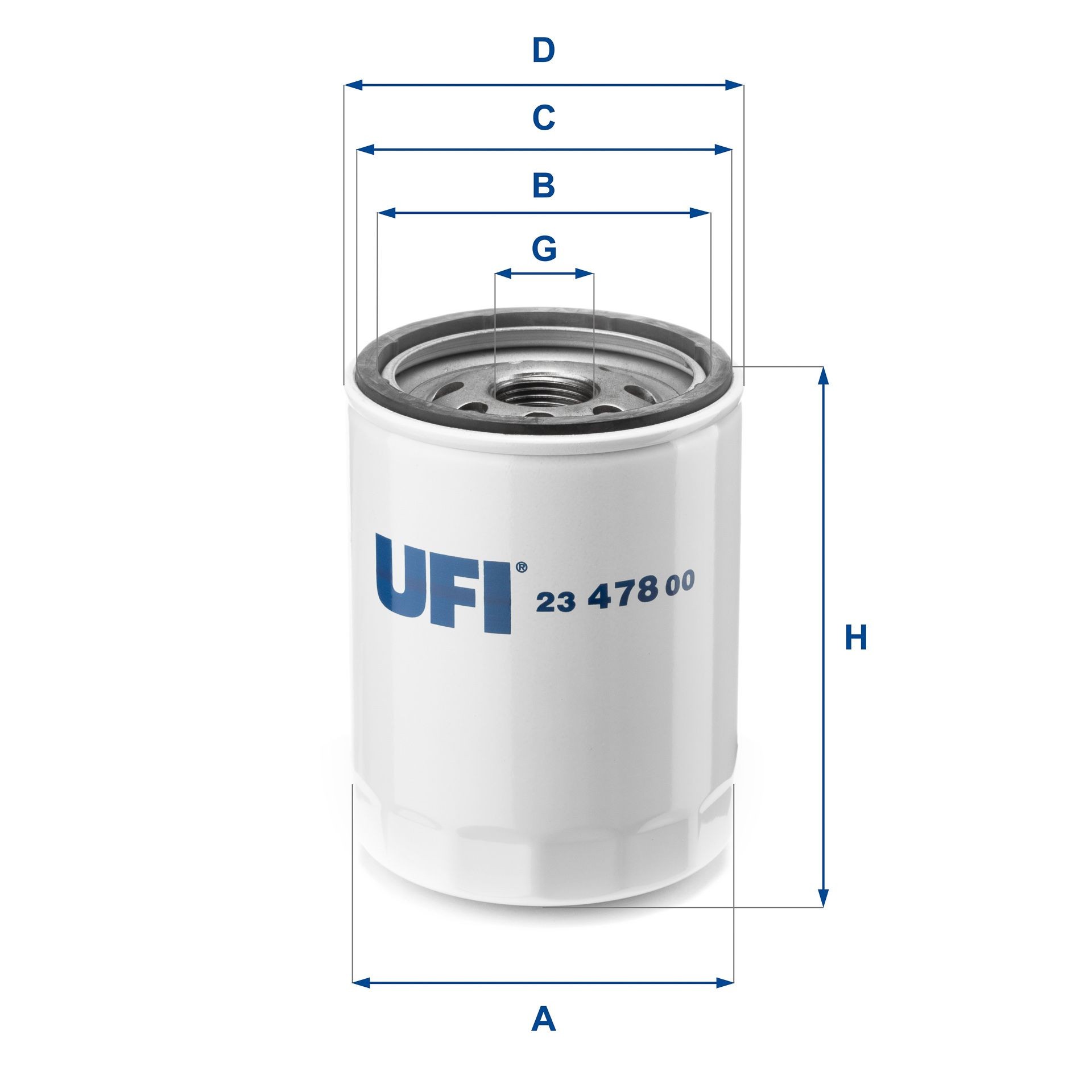 23.478.00 UFI Oil filters MITSUBISHI M 20 X 1,5, Spin-on Filter