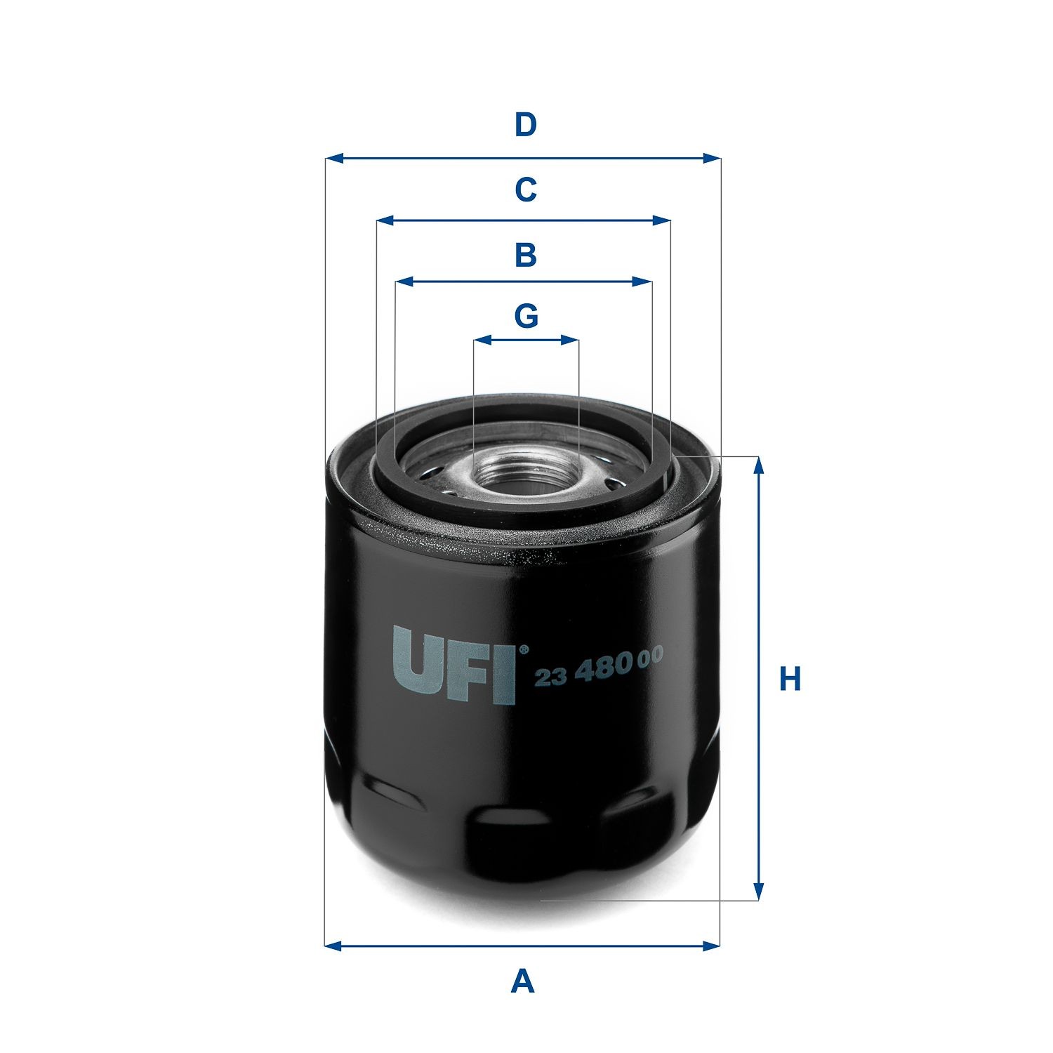UFI 23.480.00 Oil filter M 27 X 2, with one anti-return valve