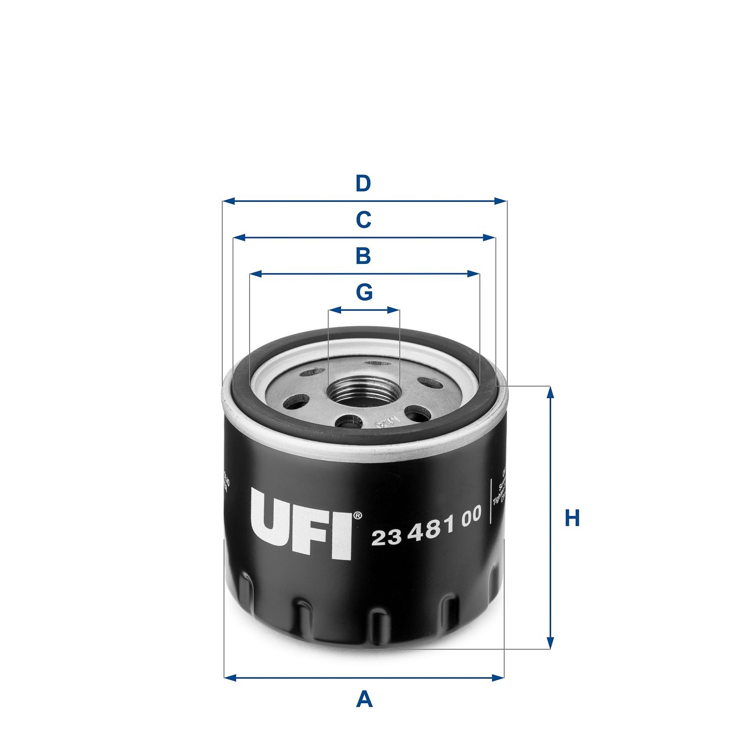 UFI 23.481.00 Engine oil filter M 20 X 1,5, with one anti-return valve, Spin-on Filter