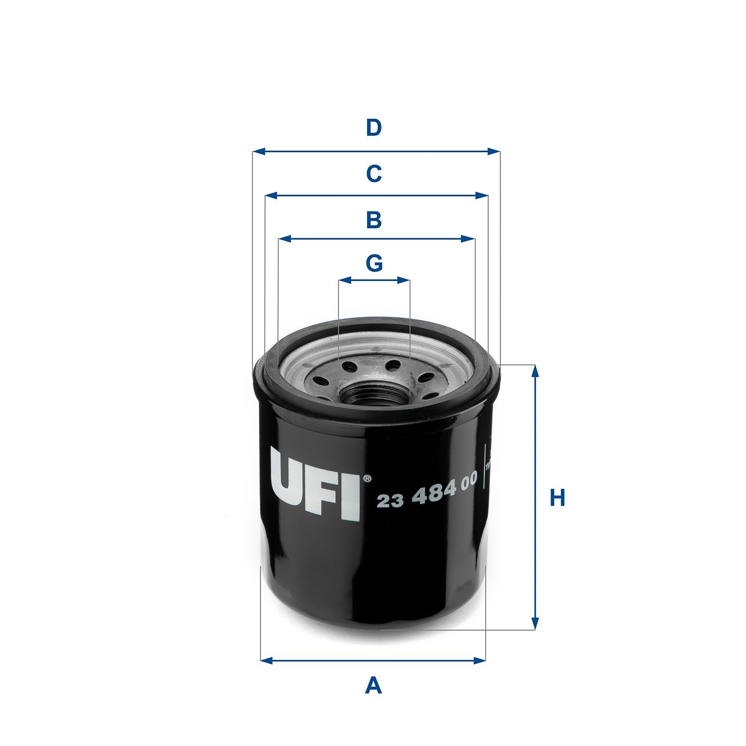 23.484.00 UFI Oil filters NISSAN M 20 X 1,5, with one anti-return valve, Spin-on Filter