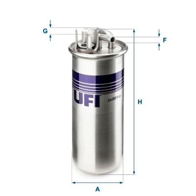 UFI 24.001.00 Fuel filter Filter Insert, 10mm, 10mm