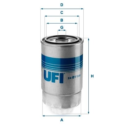 UFI Spin-on Filter Height: 162,5mm Inline fuel filter 24.011.00 buy