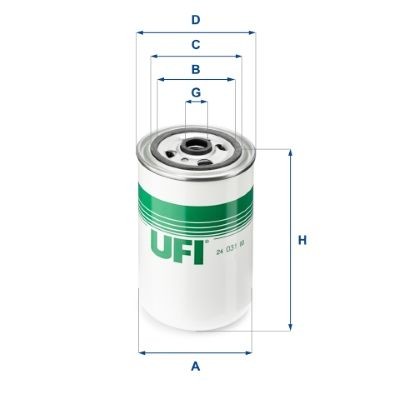 UFI Filtereinsatz Höhe: 146,5mm Kraftstofffilter 24.031.00 kaufen