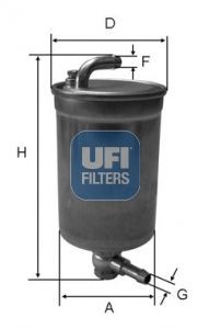 UFI 24.072.00 Filtro carburante Cartuccia filtro, 10mm, 10mm