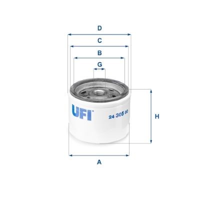 UFI Spin-on Filter Height: 59mm Inline fuel filter 24.305.00 buy