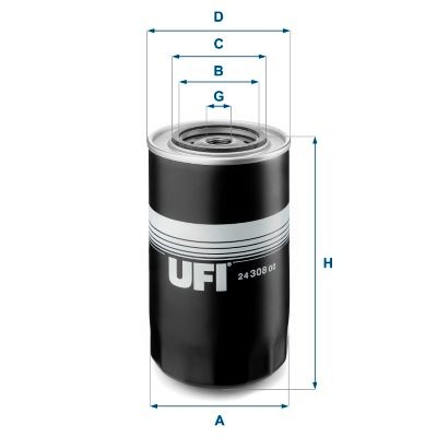 UFI Filtereinsatz Höhe: 178mm Kraftstofffilter 24.308.00 kaufen