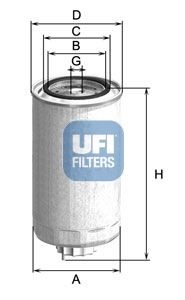 UFI Spin-on Filter Height: 165mm Inline fuel filter 24.312.00 buy