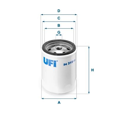 UFI Filter Insert Height: 92mm Inline fuel filter 24.319.01 buy