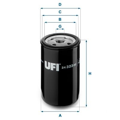 UFI Filtereinsatz Höhe: 123mm Kraftstofffilter 24.323.00 kaufen