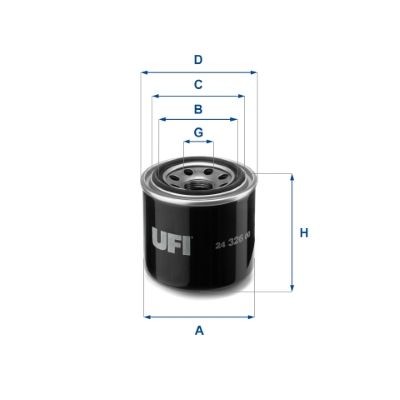 UFI Filter Insert Height: 80mm Inline fuel filter 24.326.00 buy