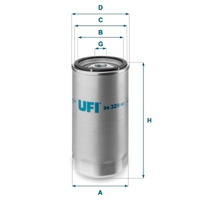 UFI Filtereinsatz Höhe: 149mm Kraftstofffilter 24.329.00 kaufen
