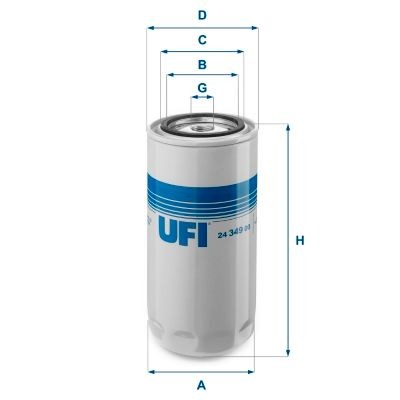 UFI 24.349.00 Fuel filter Filter Insert