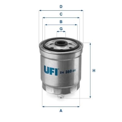 UFI Filter Insert Height: 115,5mm Inline fuel filter 24.350.00 buy