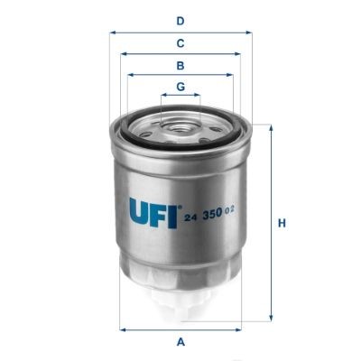 UFI Filter Insert Height: 115,5mm Inline fuel filter 24.350.02 buy