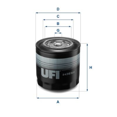 UFI 24.363.01 Fuel filter 190 1607