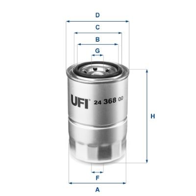 Original 24.368.00 UFI Inline fuel filter MITSUBISHI