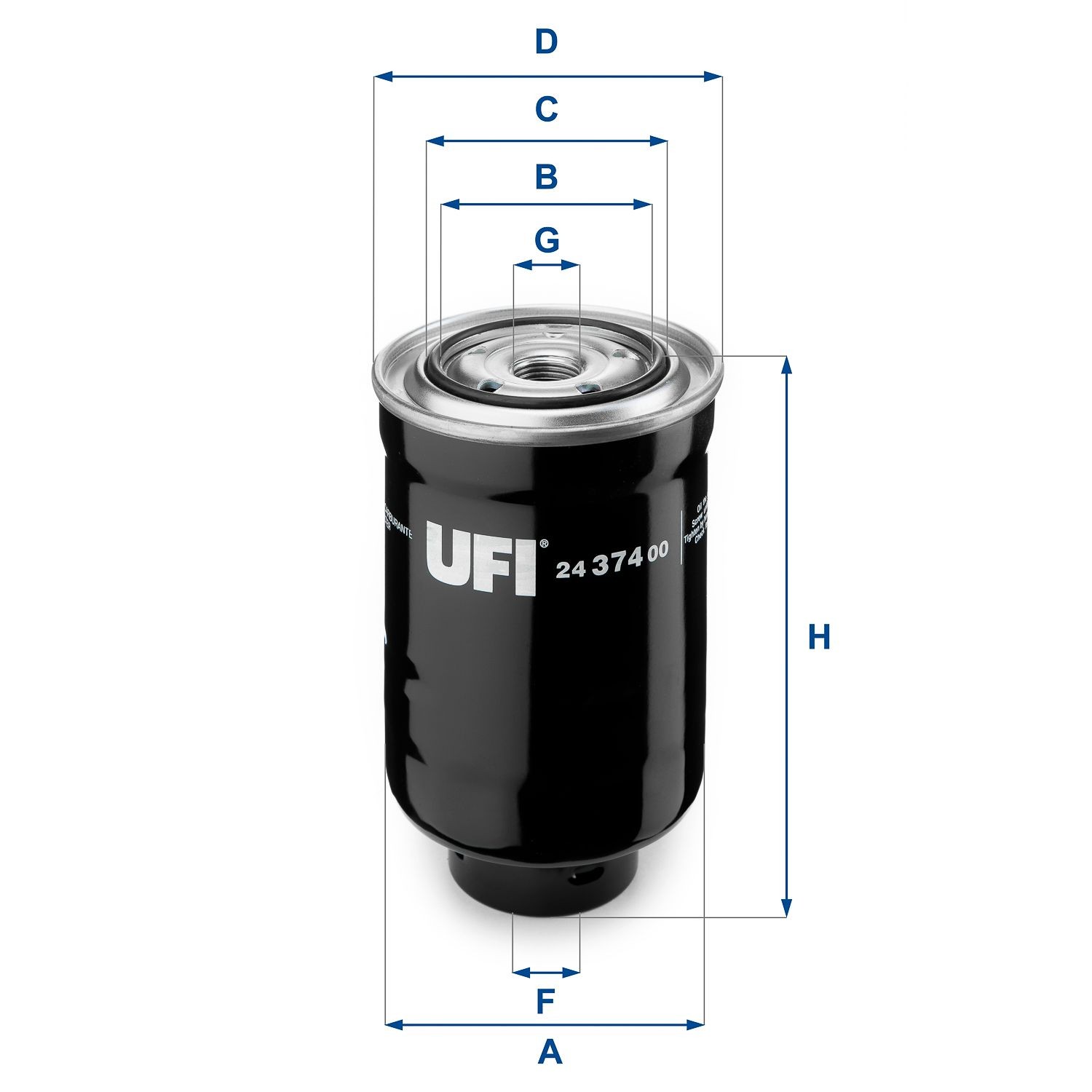 Original UFI Fuel filters 24.374.00 for TOYOTA HILUX Pick-up
