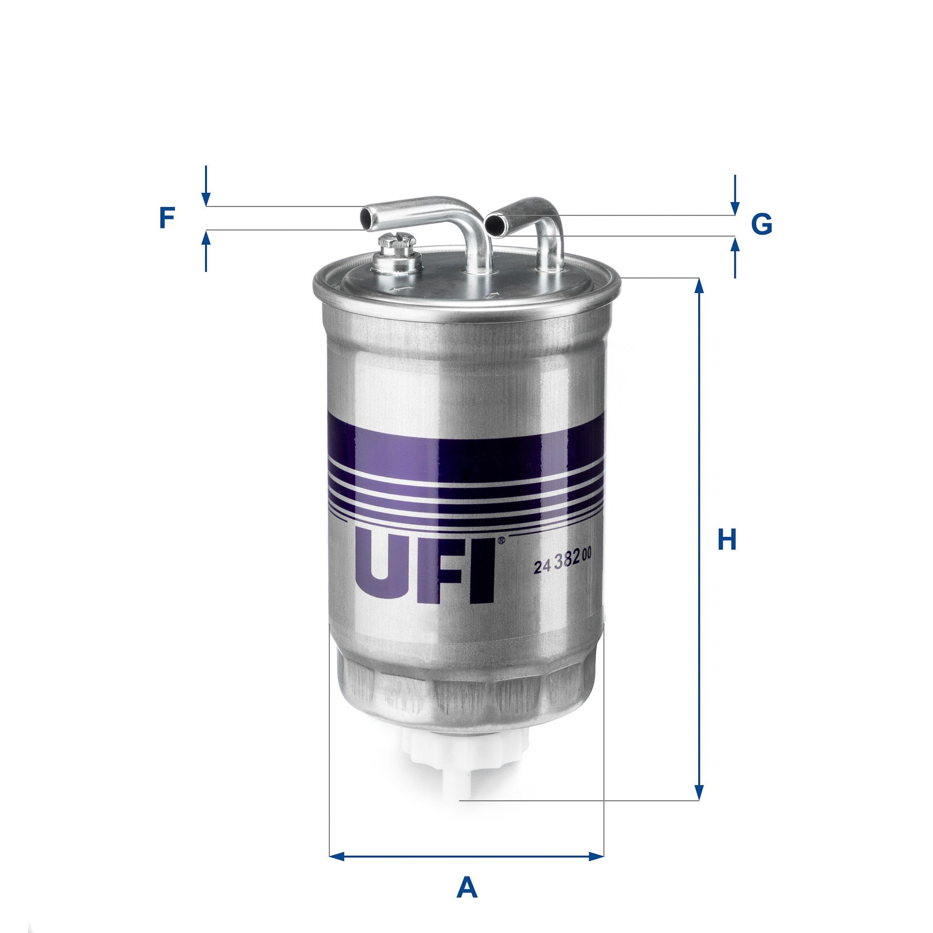 24.382.00 UFI Fuel filters MAZDA Filter Insert, 8mm, 8mm