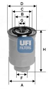 Suzuki SWIFT Fuel filters 7241805 UFI 24.392.00 online buy