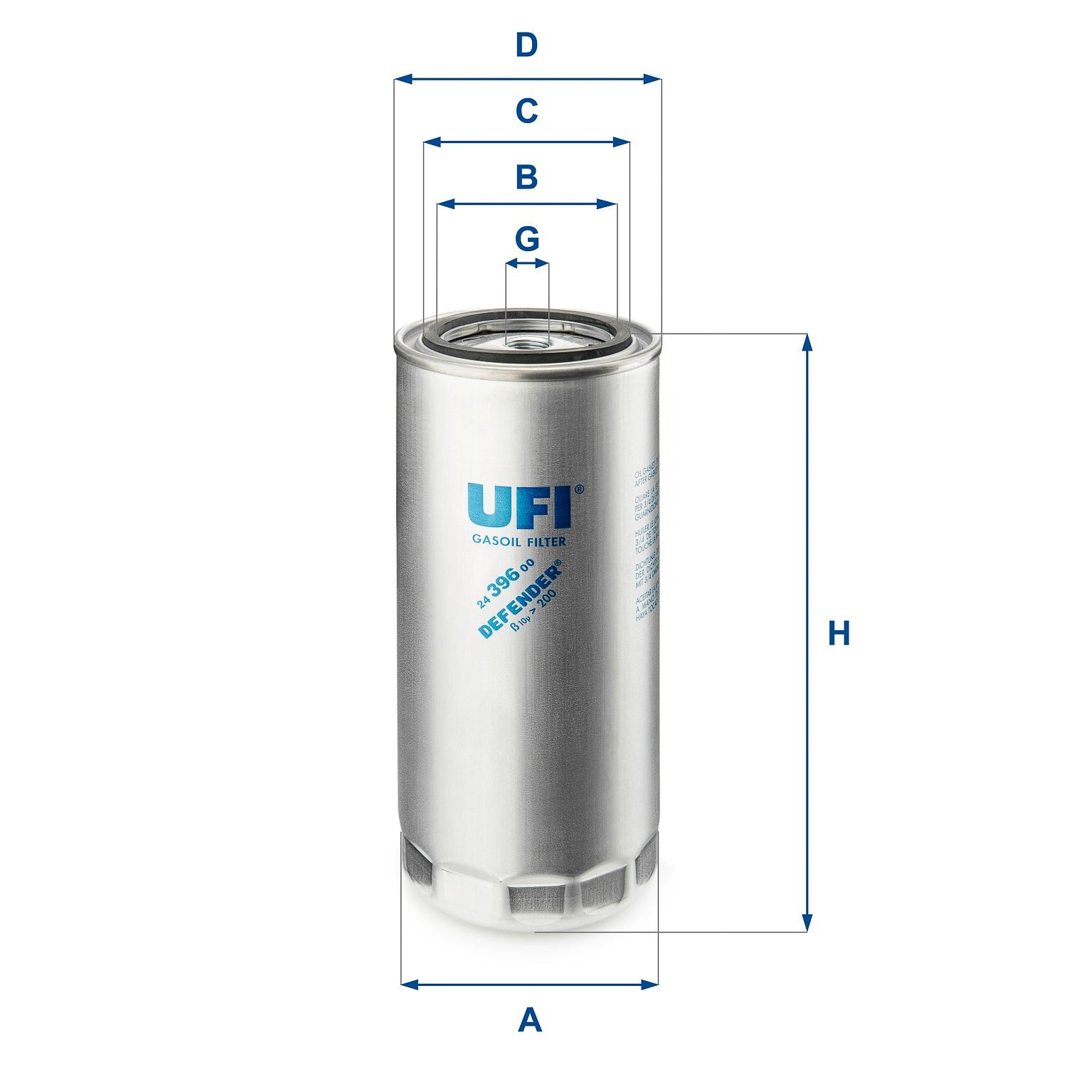 UFI Filtereinsatz Höhe: 212mm Kraftstofffilter 24.396.00 kaufen
