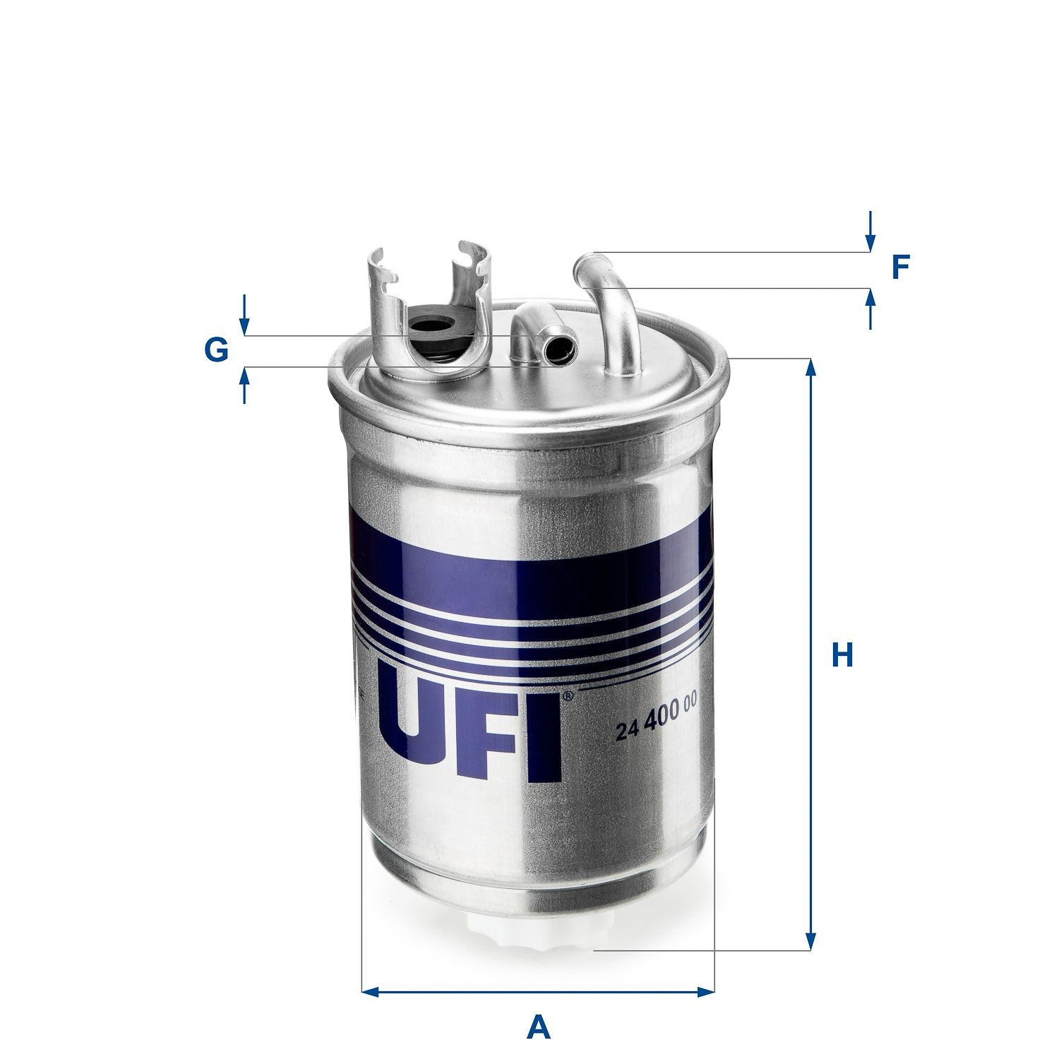 UFI 24.400.00 Fuel filter Filter Insert, 8mm, 8mm