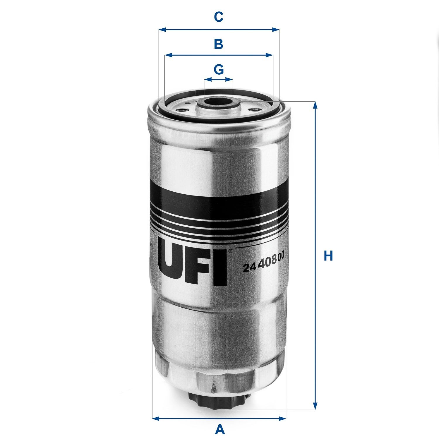 UFI Filter Insert Height: 183,5mm Inline fuel filter 24.408.00 buy
