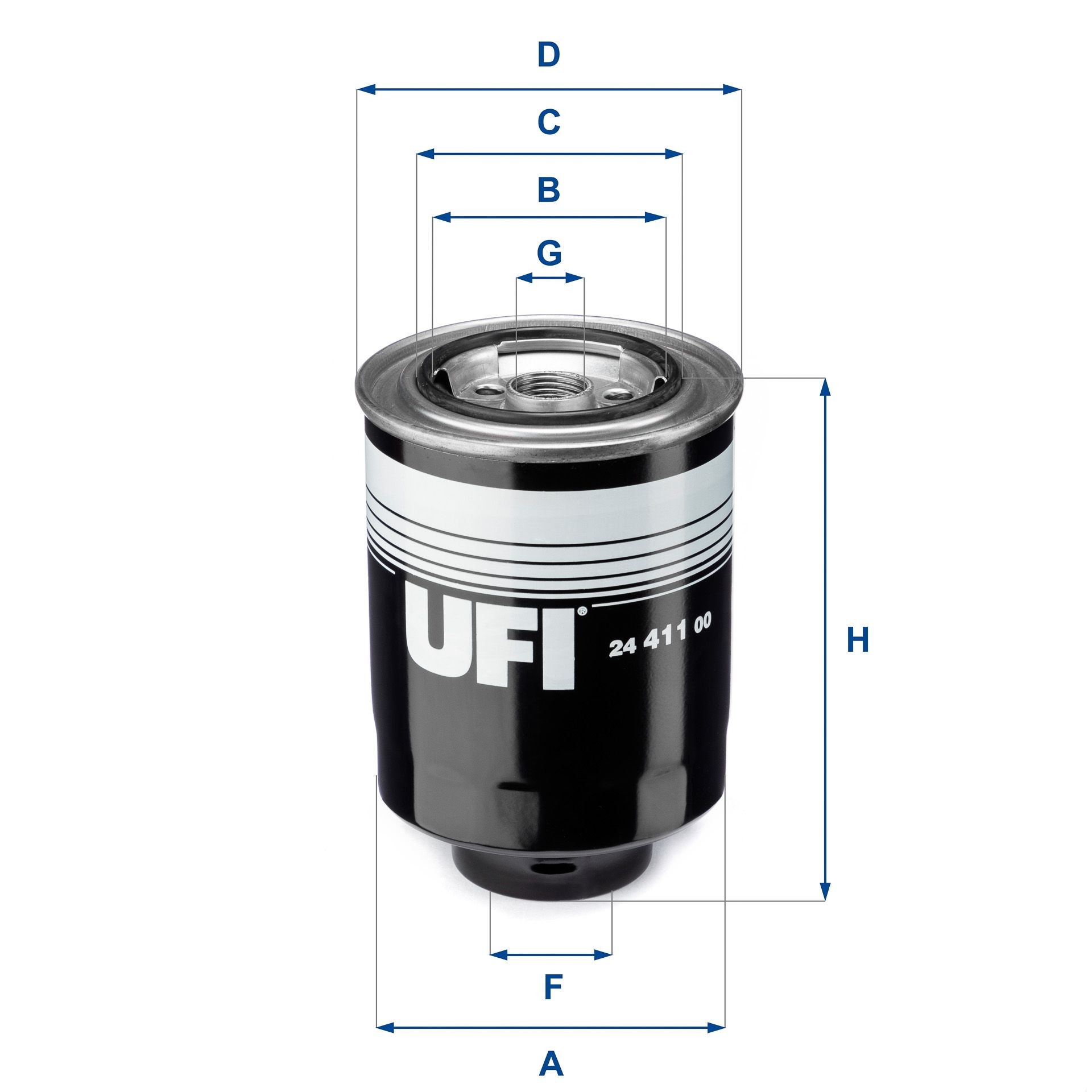 Original UFI Inline fuel filter 24.411.00 for TOYOTA CROWN