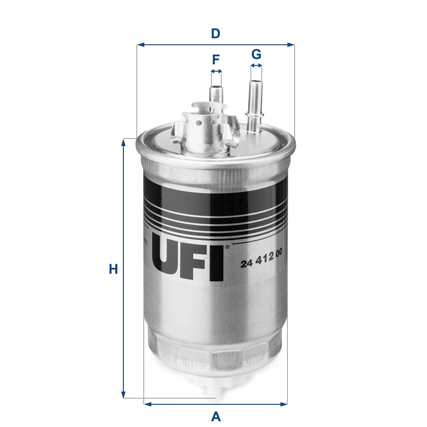UFI 24.412.00 Fuel filter Filter Insert, 7,9mm, 7,9mm