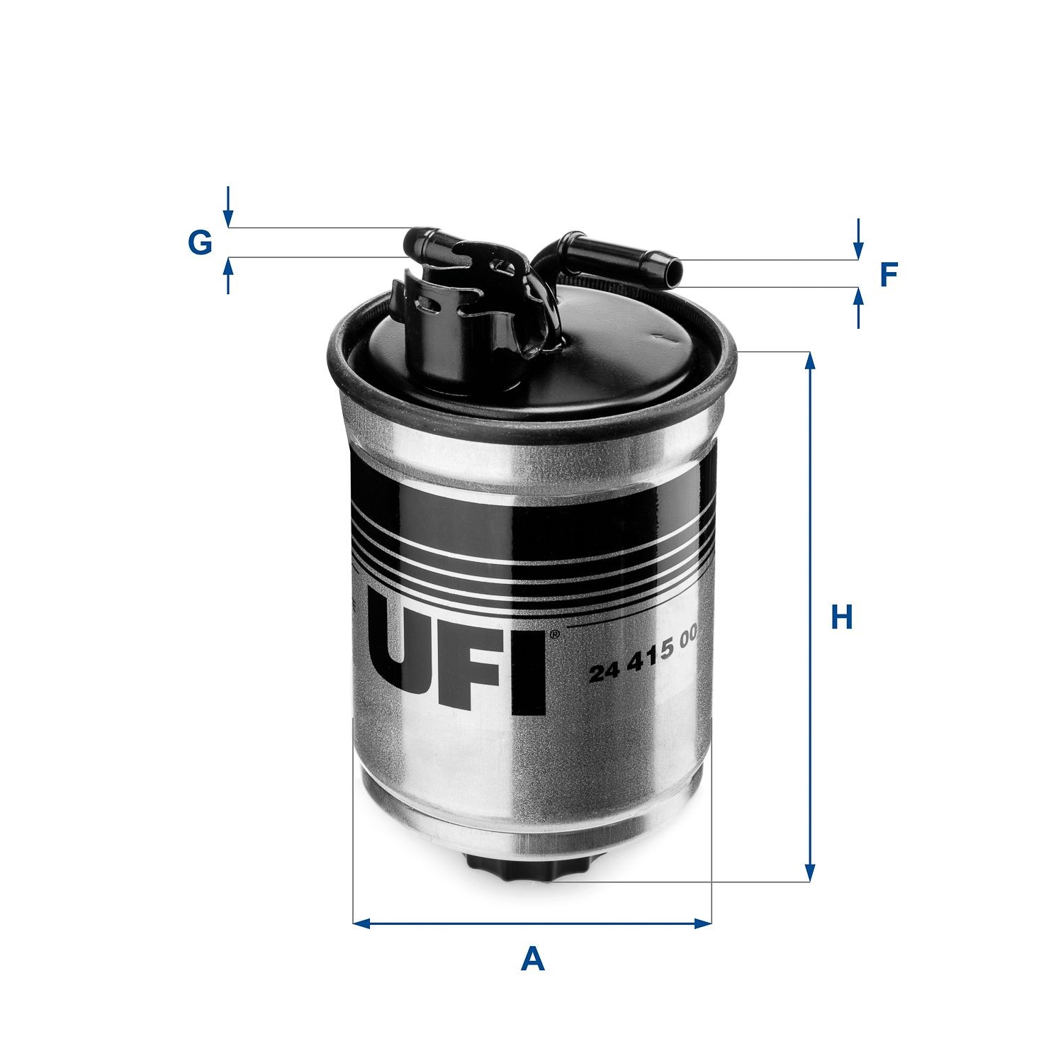 24.415.00 UFI Vložka filtru, 8mm, 8mm Výška: 133mm Palivovy filtr 24.415.00 kupte si levně