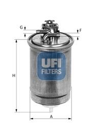 UFI Filter Insert, 8mm, 8mm Height: 204,5mm Inline fuel filter 24.418.00 buy