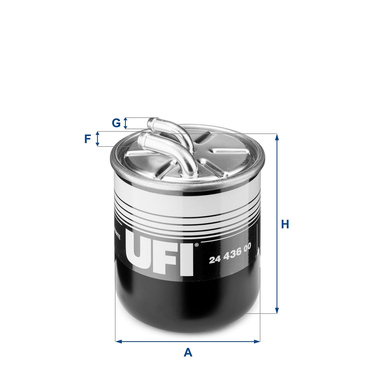 Filtro diesel 24.436.00 UFI Cartuccia filtro, 10mm, 8mm