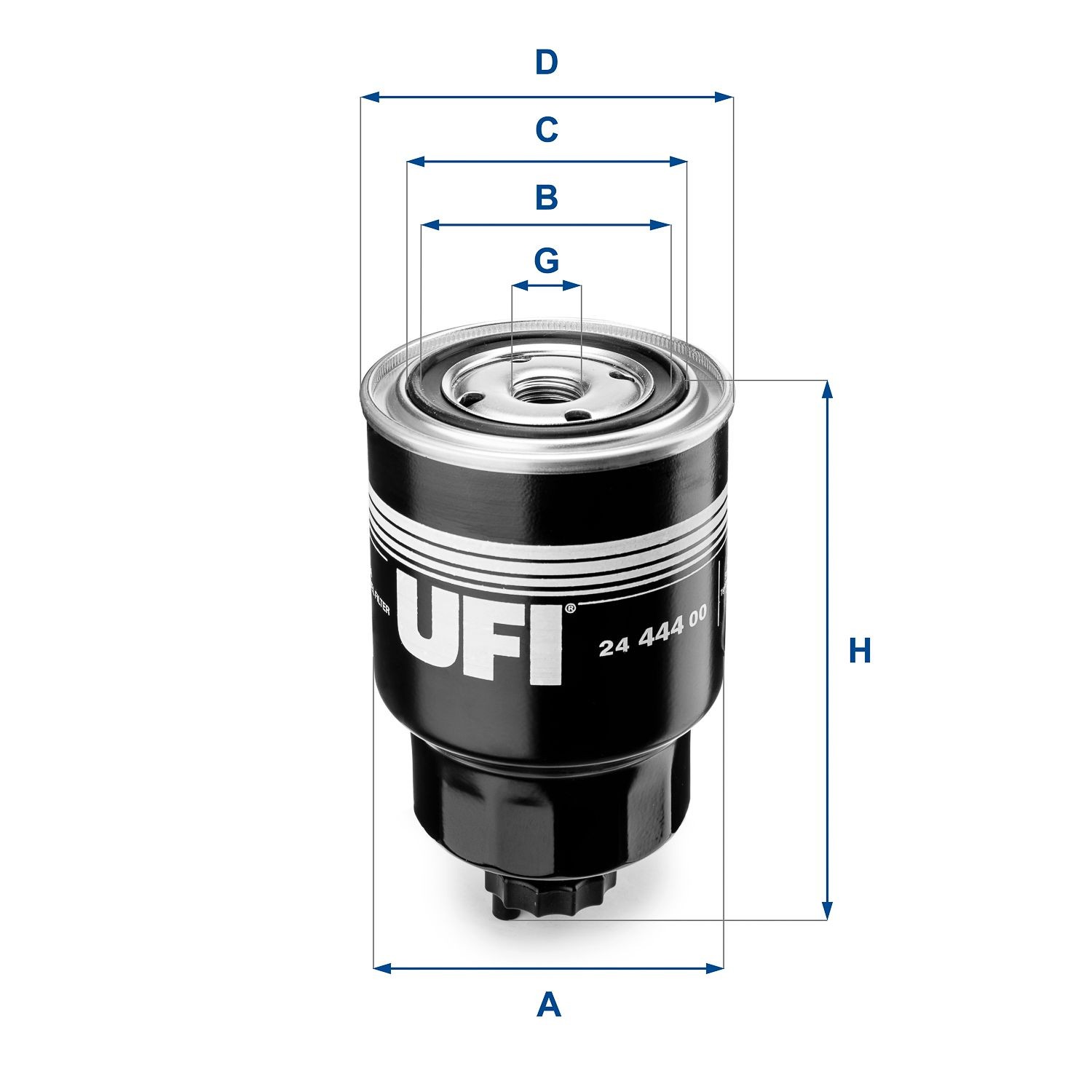 UFI 24.444.00 Fuel filter 164037F40B