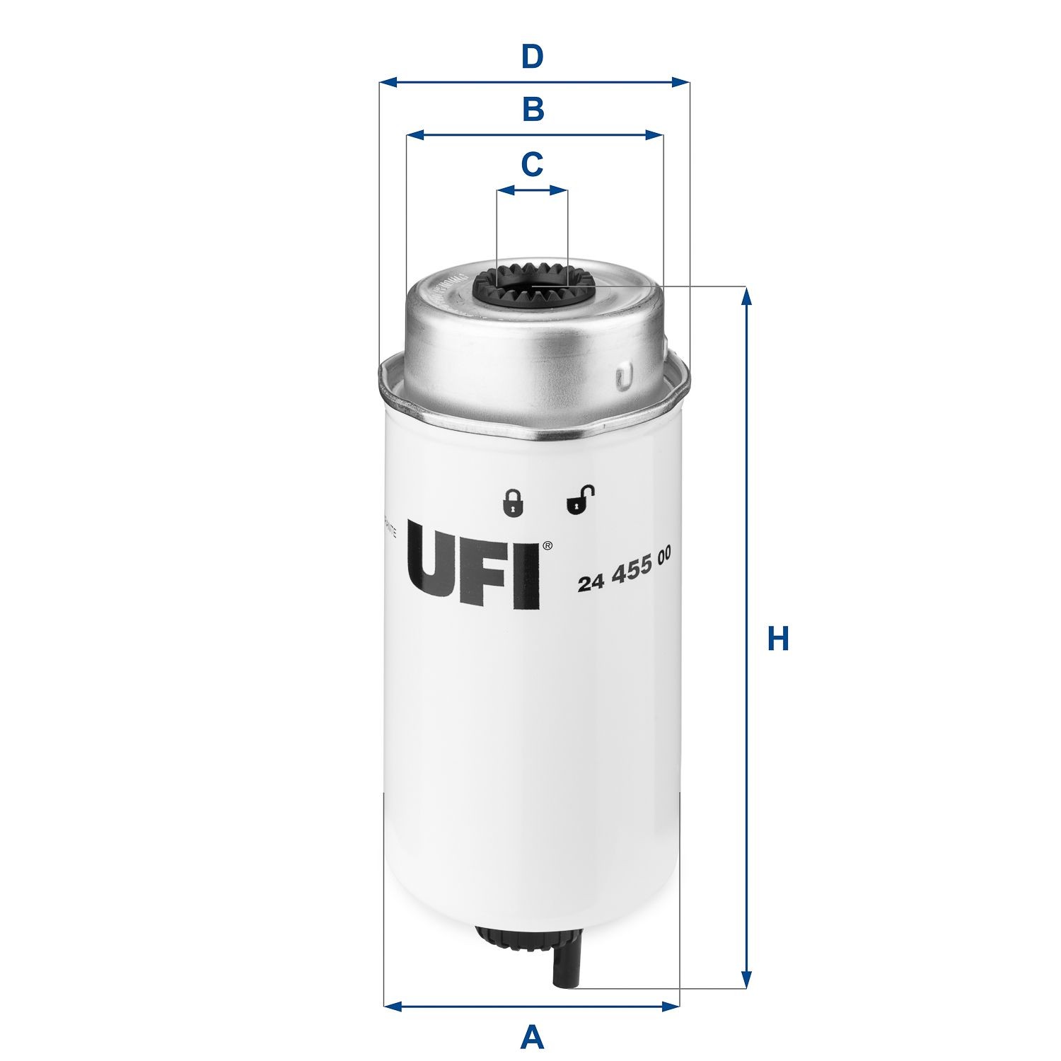 Original UFI Fuel filters 24.455.00 for FORD TRANSIT
