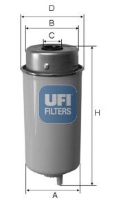 UFI 24.458.00 Fuel filter 2C119176BA