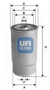 UFI 24.460.00 Fuel filter Filter Insert