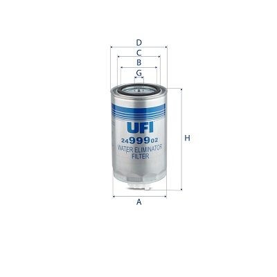 UFI Height: 193,5mm Inline fuel filter 24.999.02 buy