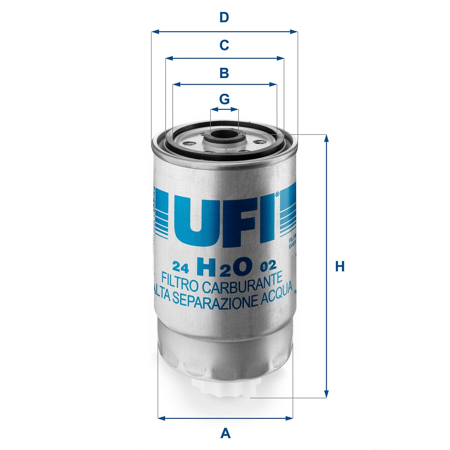 UFI Filter Insert Height: 159mm Inline fuel filter 24.H2O.02 buy