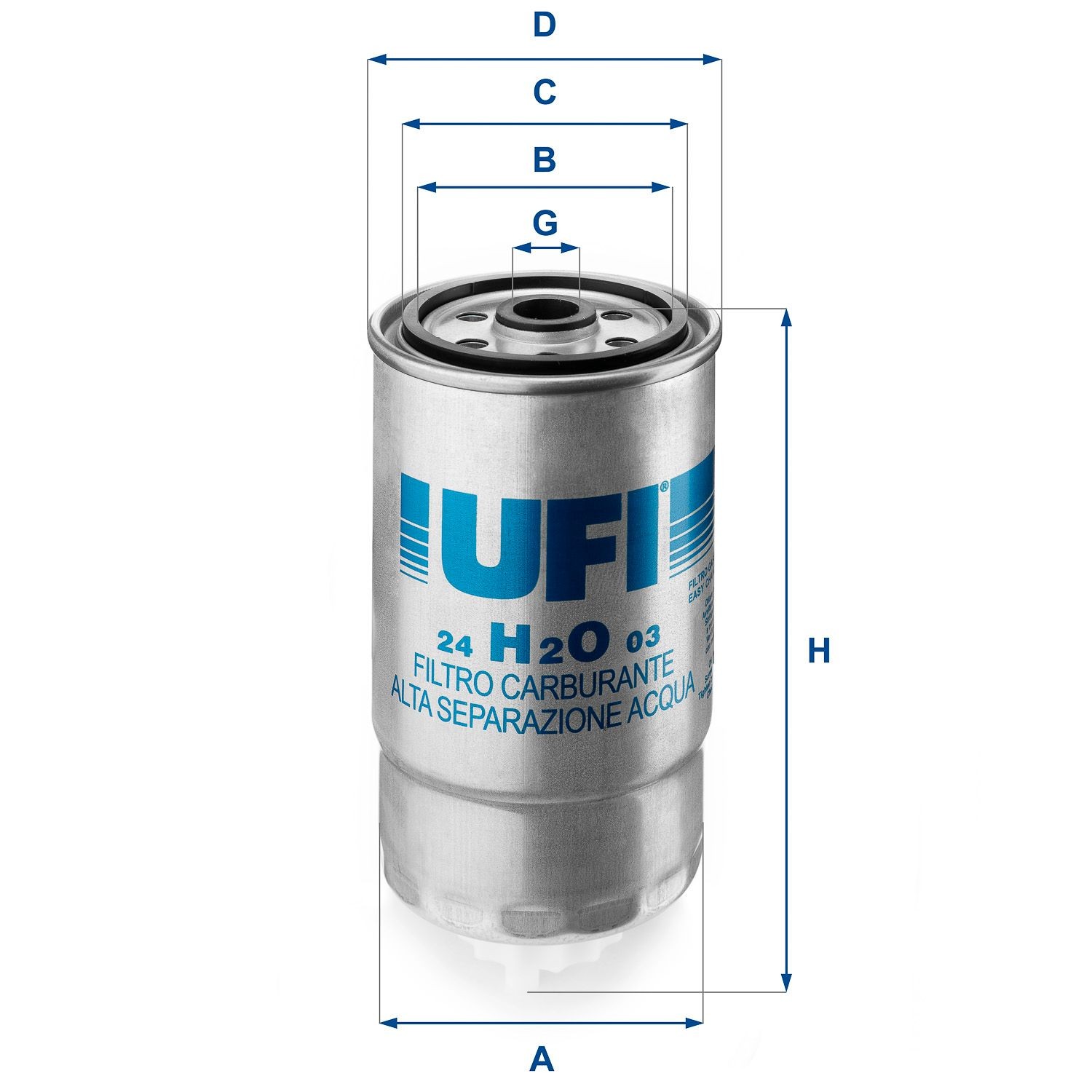 UFI Filter Insert Height: 171mm Inline fuel filter 24.H2O.03 buy