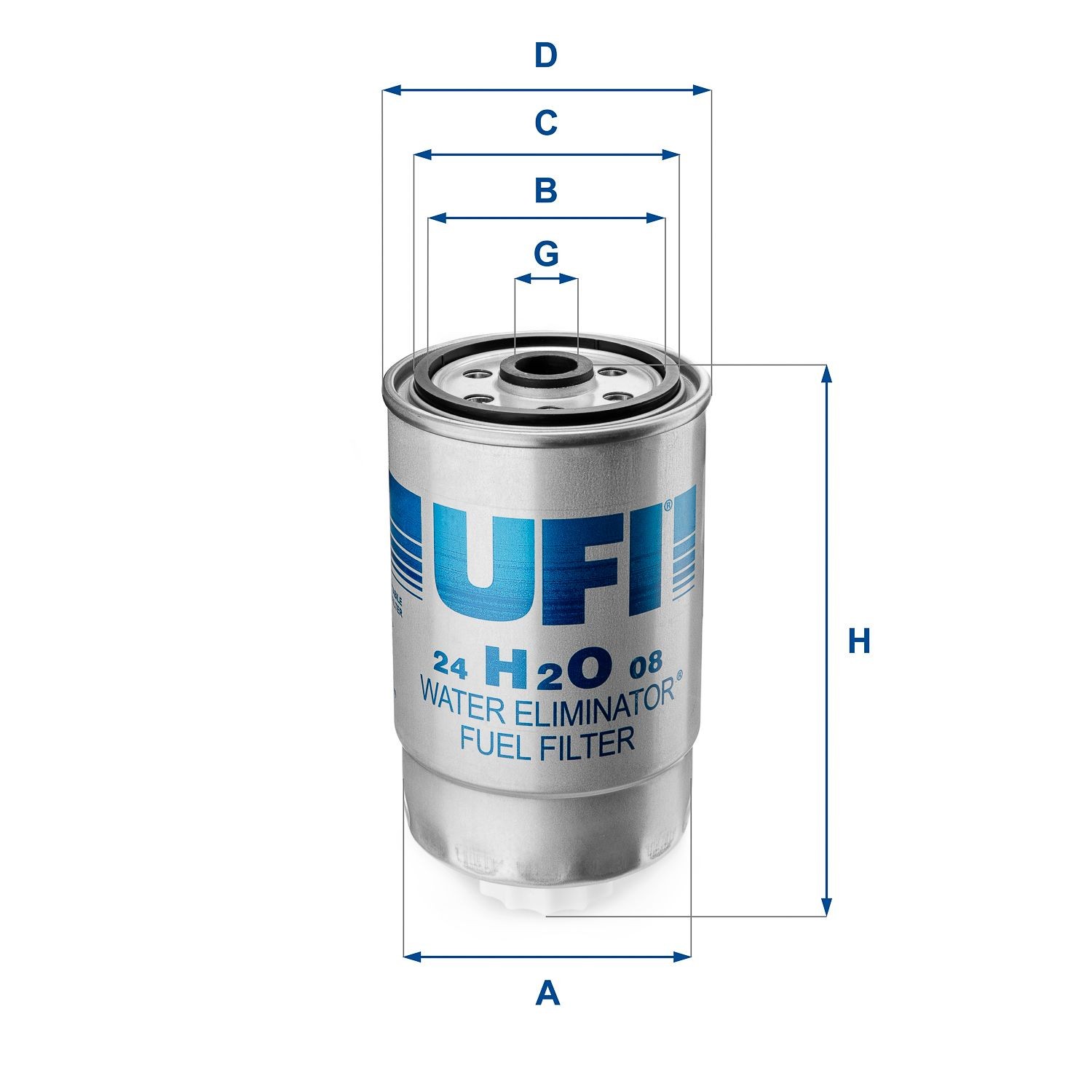 UFI 24.H2O.08 Fuel filter Filter Insert
