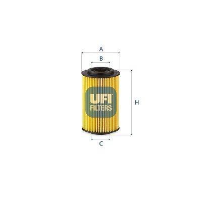 UFI Filter Insert Inner Diameter 2: 31mm, Ø: 64mm, Height: 115mm Oil filters 25.054.00 buy