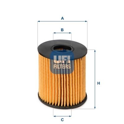 UFI 25.060.00 Filtro de aceite para motor Cartucho filtrante